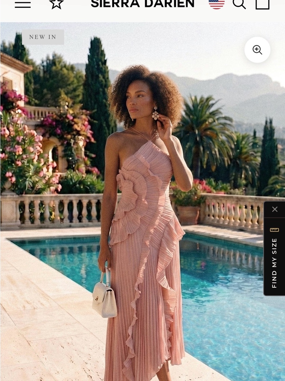 Asymmetrical Pink Ruffle Midi Dress by Sierra Darien